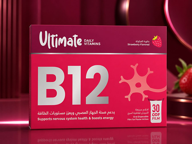 Ultimate Daily Vitamins B12 oral dispersible film, strawberry flavored